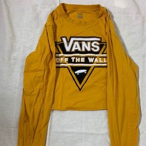 Vans Yellow Cropped Long Sleeve Tee